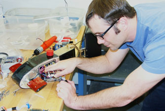 electronic 'guts' of a robofish