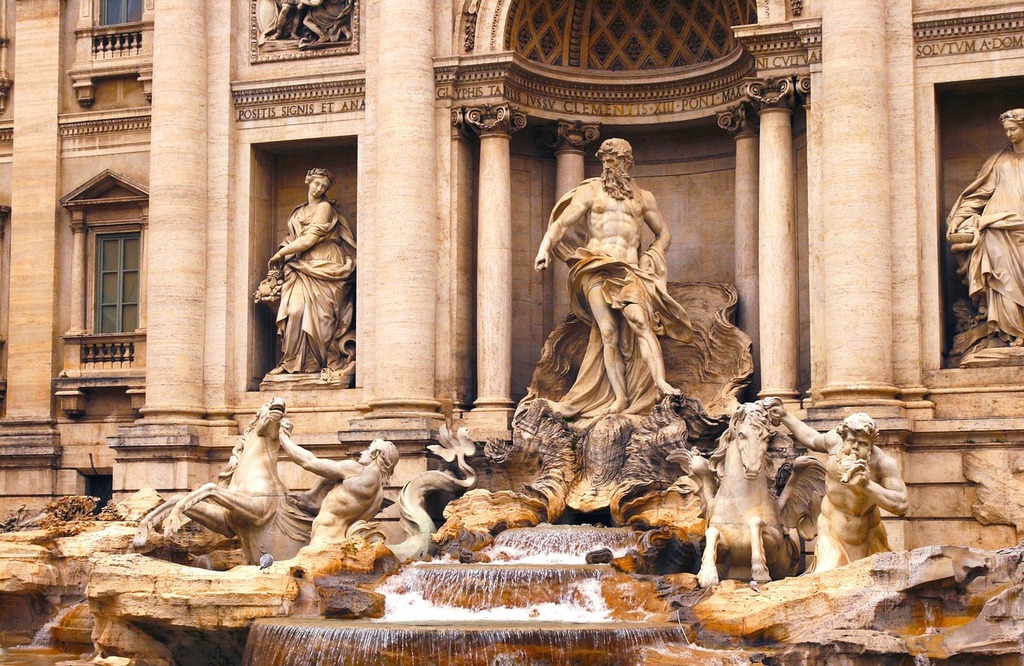 A fountain in Rome