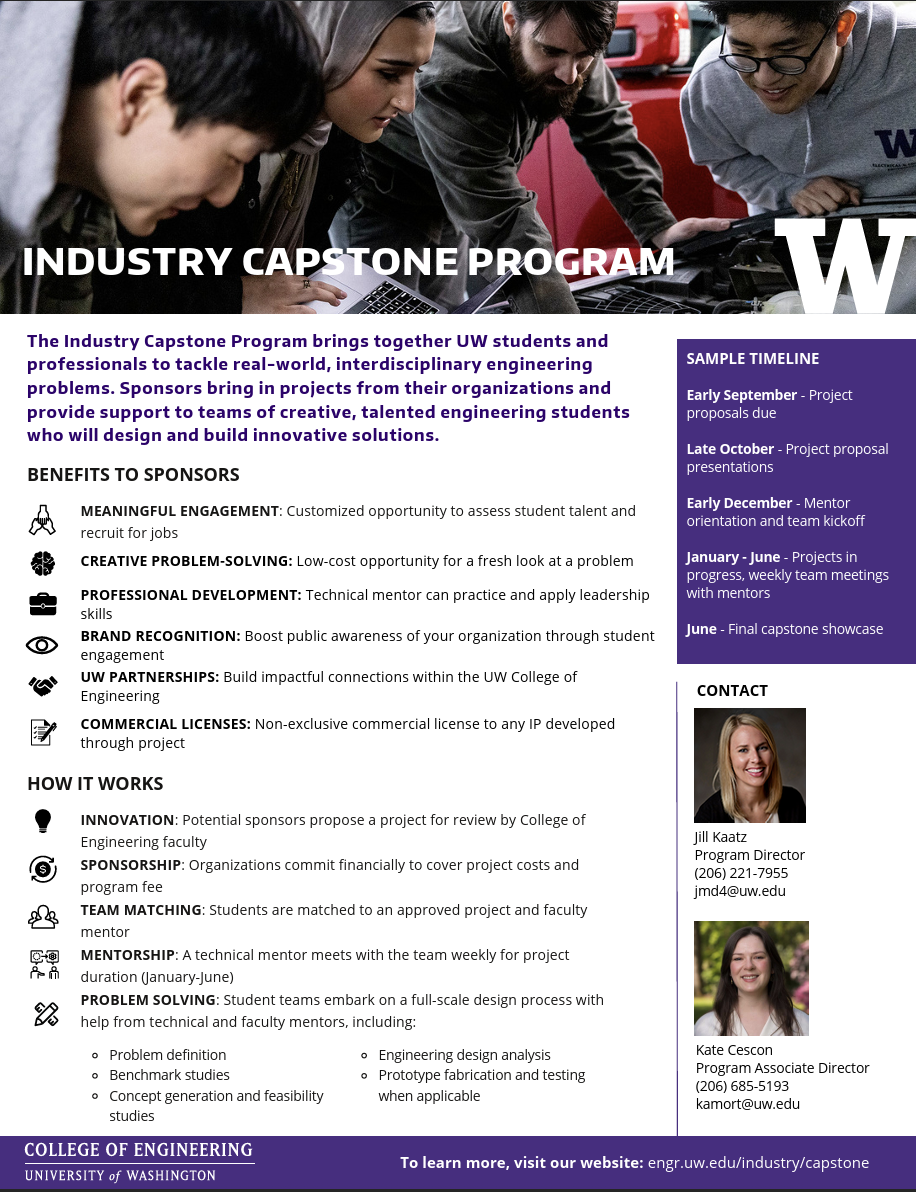link to and image of Industry Capstone Program flyer