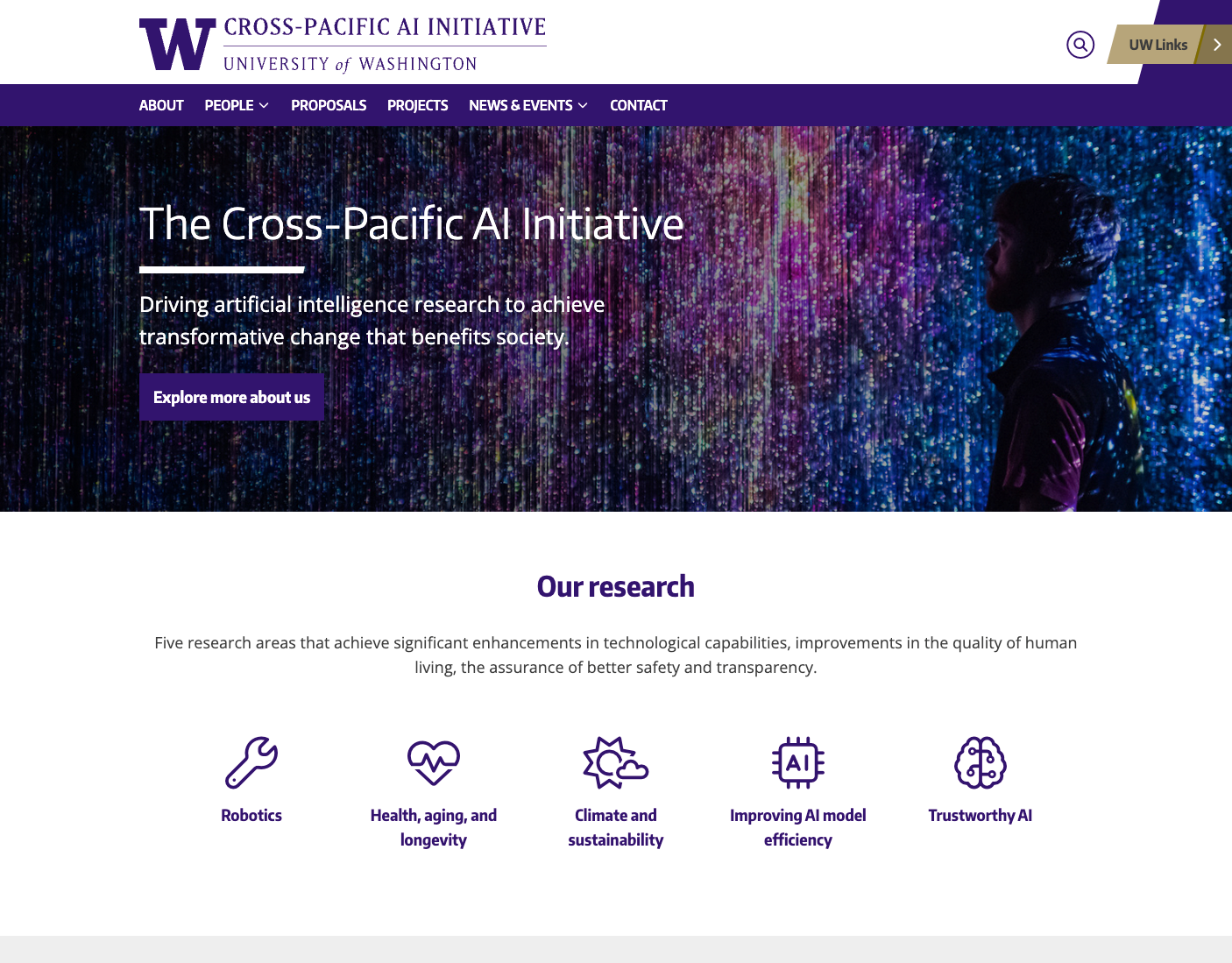 A screenshot of the XPAI homepage