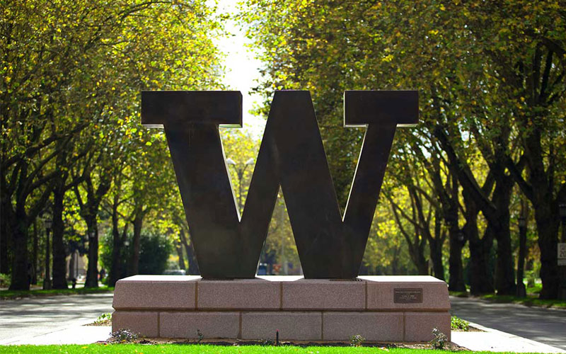 Bronze W statue