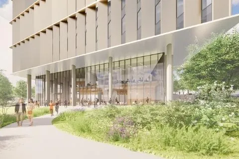 Rendering of a building