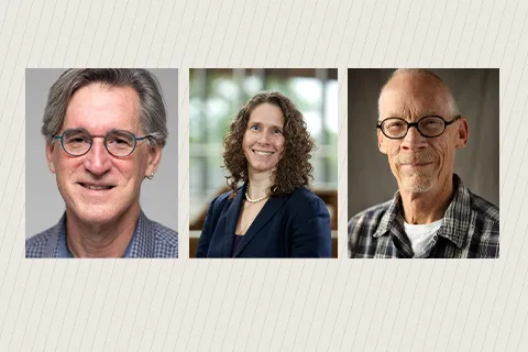 Headshots of three people