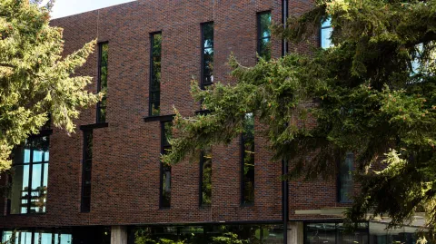 Exterior of the Interdisciplinary Engineering Building in September 2024. 