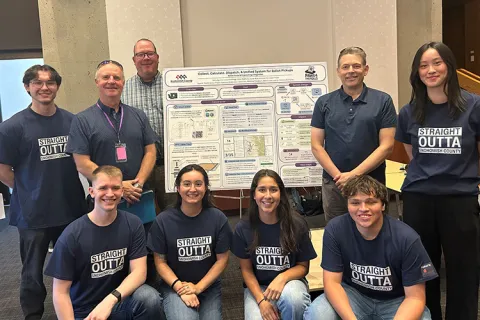 UW students are joined by the Snohomish County Auditor and IT leadership at the 2025 Senior Design