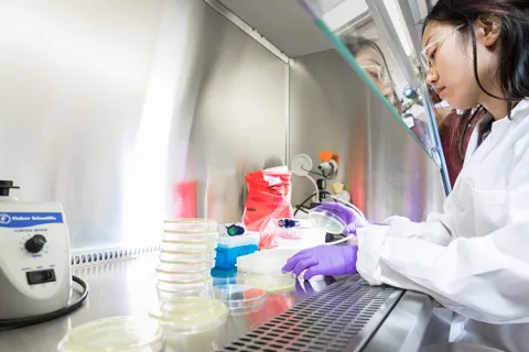 UW researcher in a lab