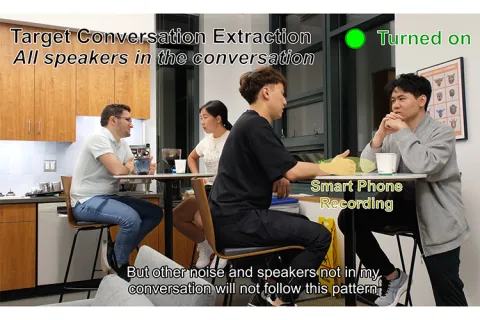 People in a kitchen having conversations