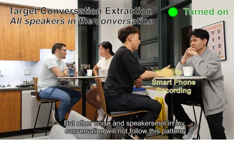 People in a kitchen having conversations