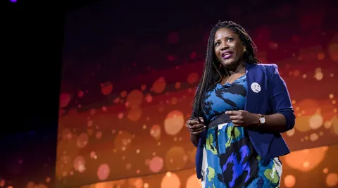 Elizabeth Wayne speaking at TED talk