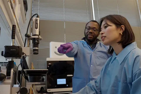 Two people in a lab