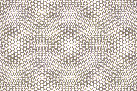A grid of dots and lines creates a hexagonal lattice structure