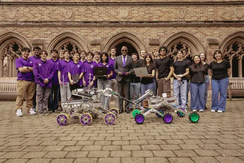 Husky Robotics and TrickFire Robotics with President Jones