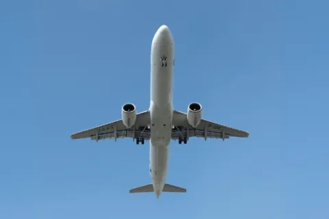 Airplane flying in the sky