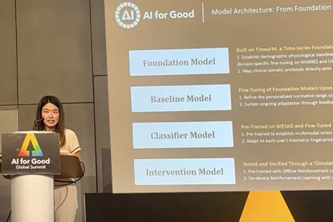 Selah Key presenting at a podium