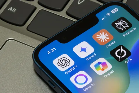 AI apps open on a phone