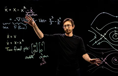 Steve Brunton teaching formulas using lightboard