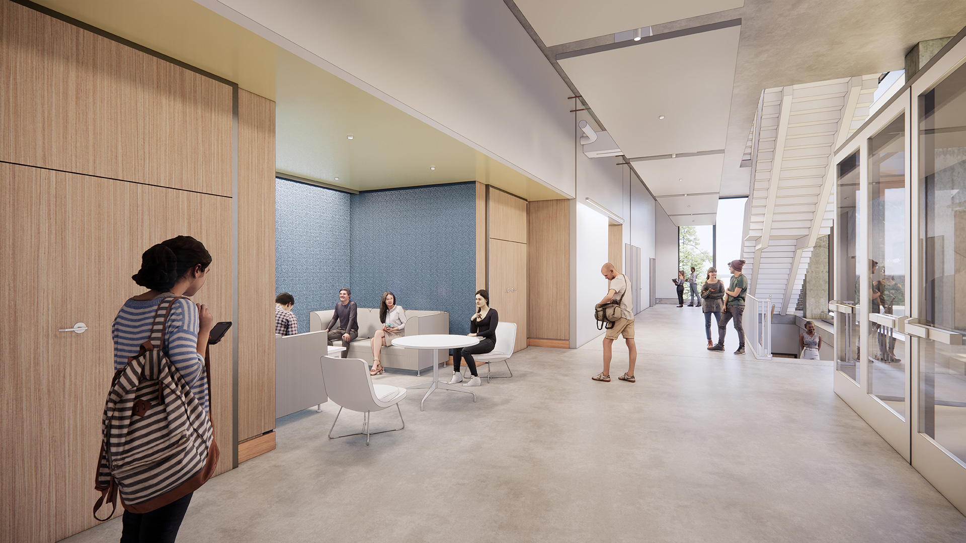 Classroom lobby rendering