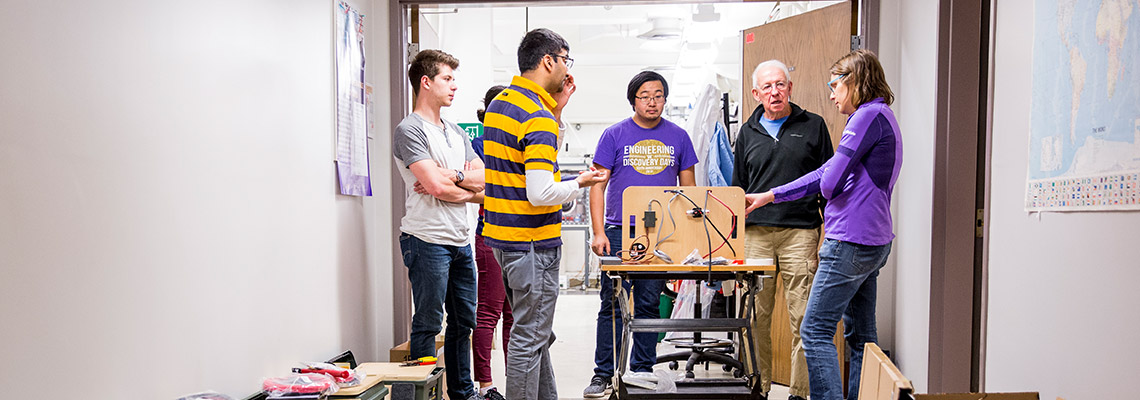 Faculty and students working together