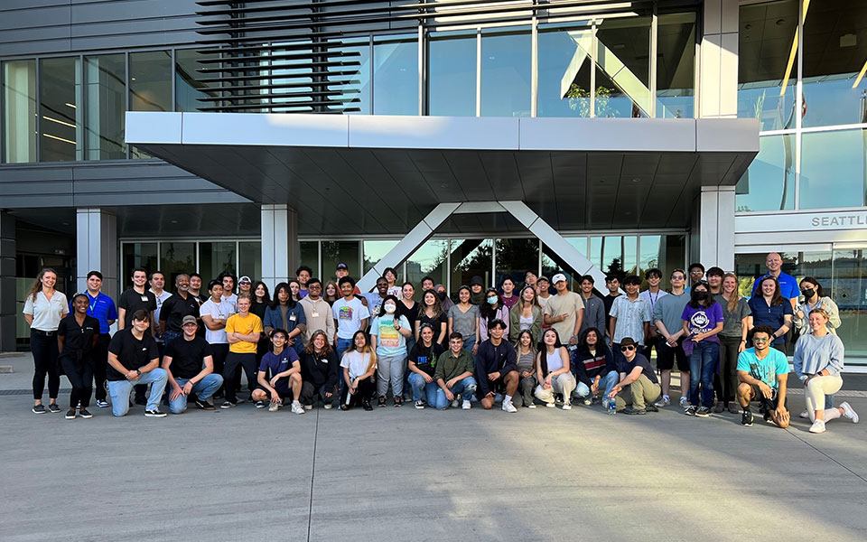 Students during a visit to Boeing