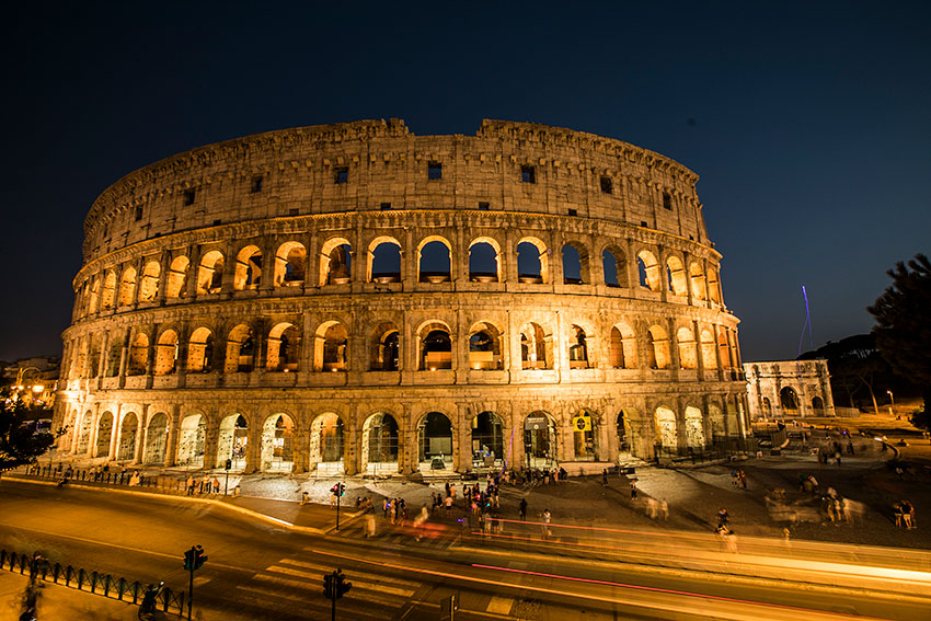 The Colosseum at night
