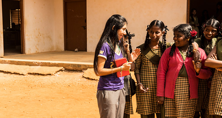 Students working in Challenges Impact Lab in India