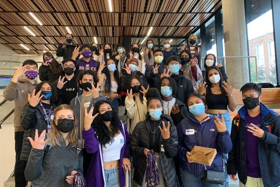 Group photo of students standing up