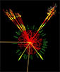 simulated data for a Higgs event modeled for the ATLAS detector at the Large Hadron Collider at CERN in Switzerland
