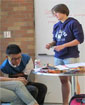 students at white board