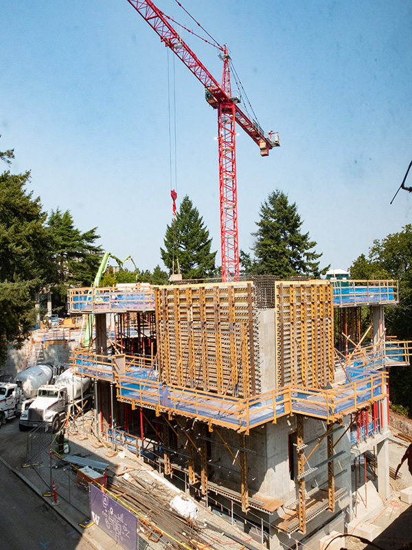 An exterior shot of the IEB construction site