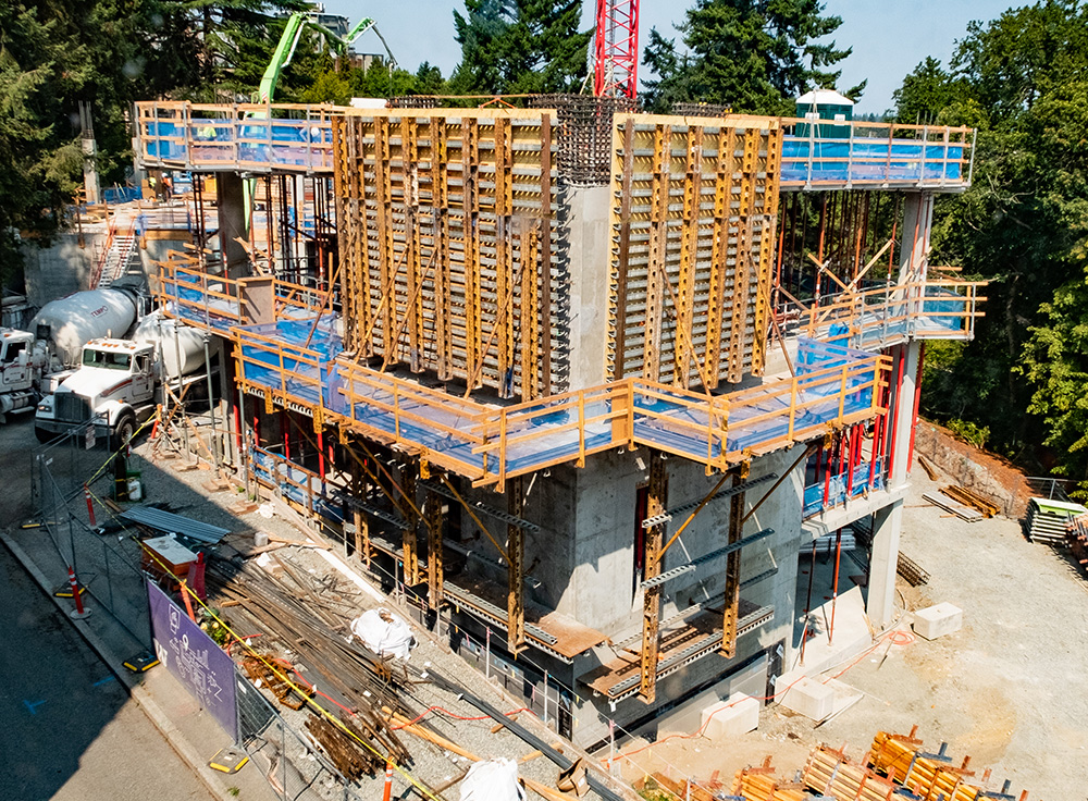 An exterior shot of the IEB construction site