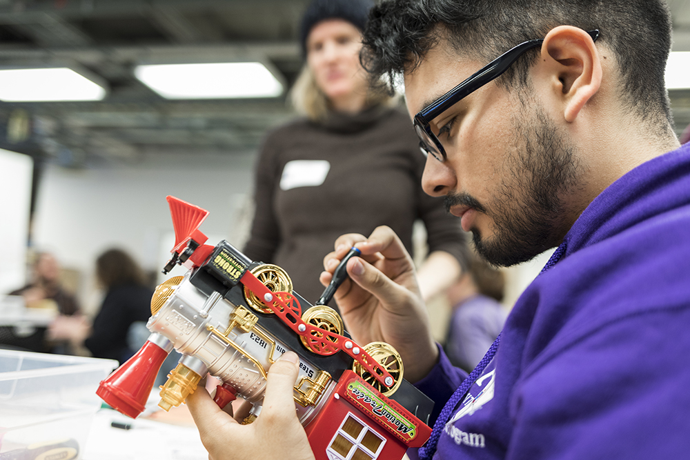 image of students reconfiguring toys