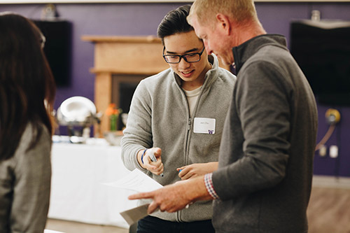 Mentor talking with a student