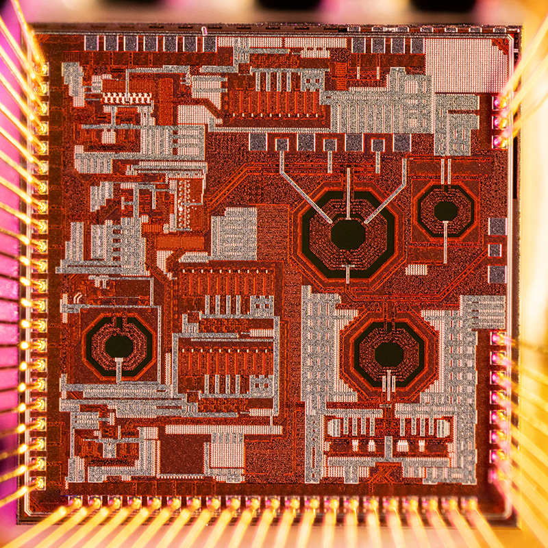 Close-up of a microchip