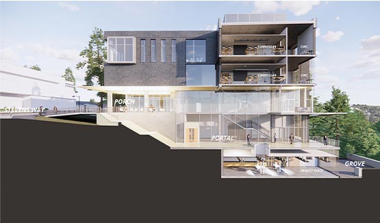 Rendering of the different floors of The Interdisciplinary Engineering Building (IEB)