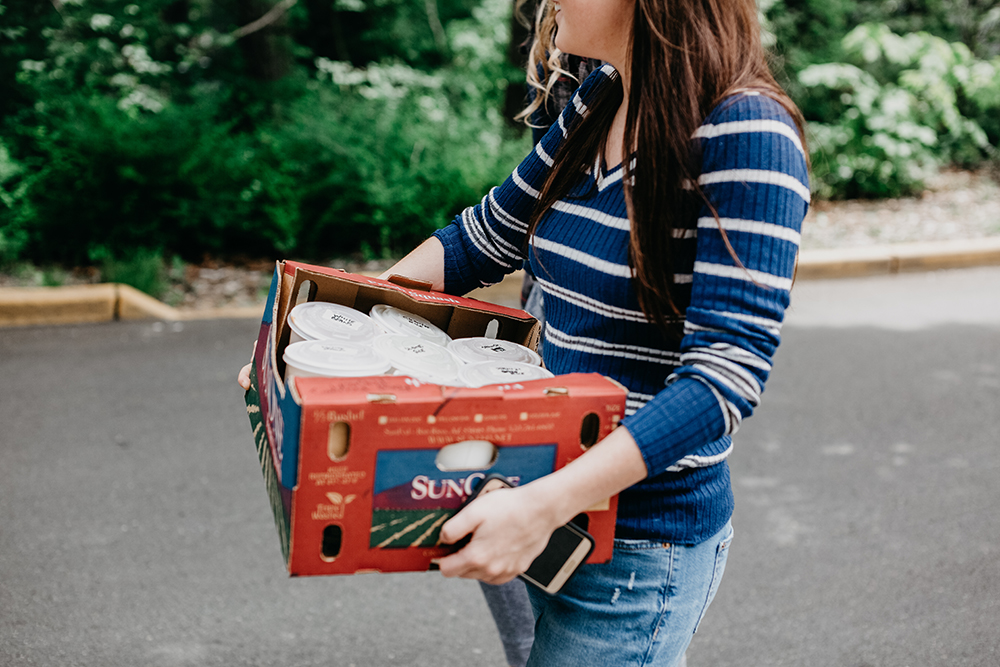 photo of student delivering