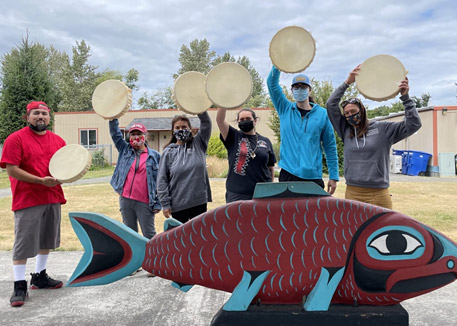 Stephanie Bostwick (far right) teaches engineering at Northwest Indian College on Lummi Nation land near Bellingham, WA.