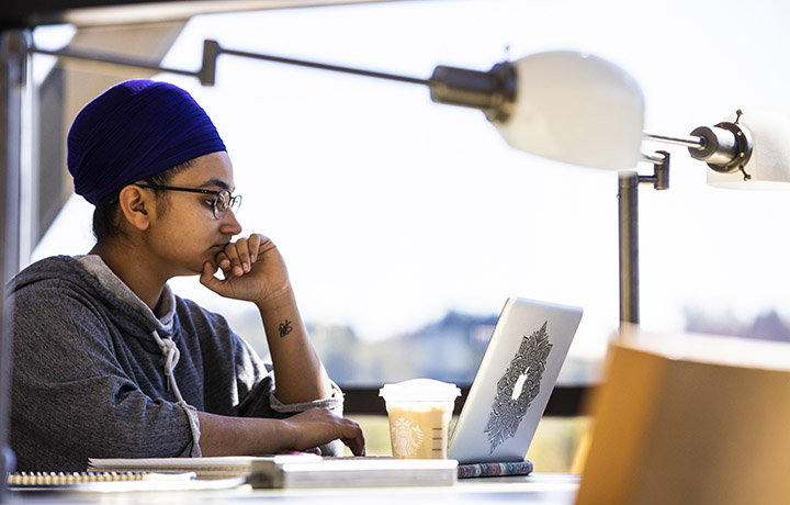 young person at a laptop