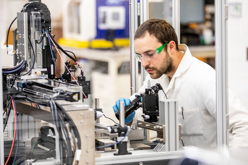 Student working in research lab