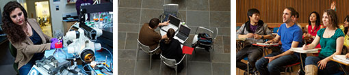 students in classrooms and labs