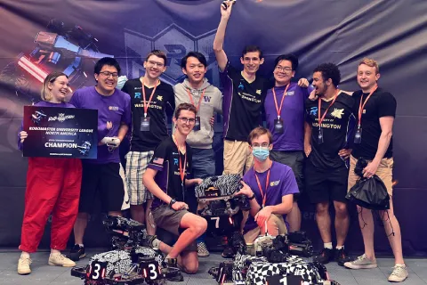 Photo of the ARUM team celebrating their win at the competition