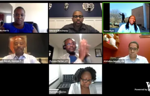screenshot of panelists on Zoom