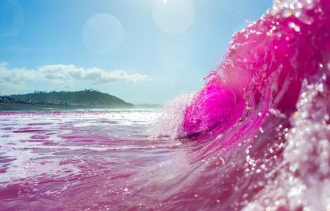 Ocean wave dyed pink