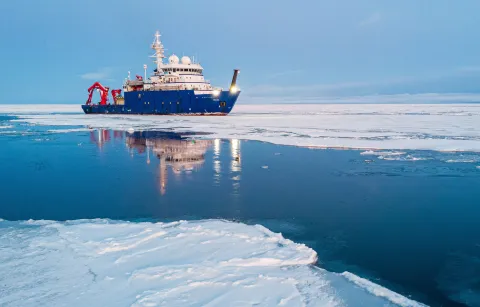ship in icy water