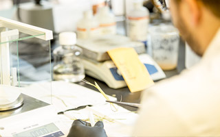 Student working in lab